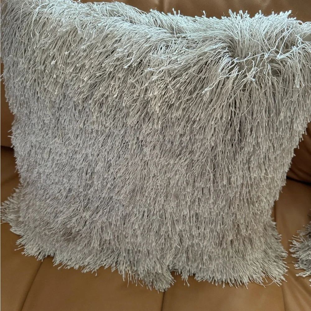 Pier 1 Imports Champagne Shag Decorative Pillows